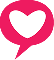 speech bubble with heart icon