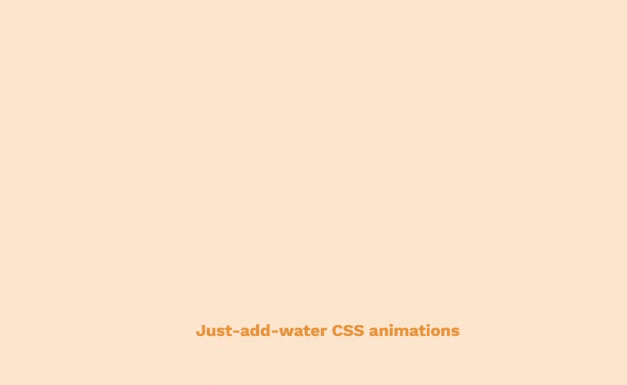 The header for Animate.css’s website. Below it says ‘just-add-water css animations.’
