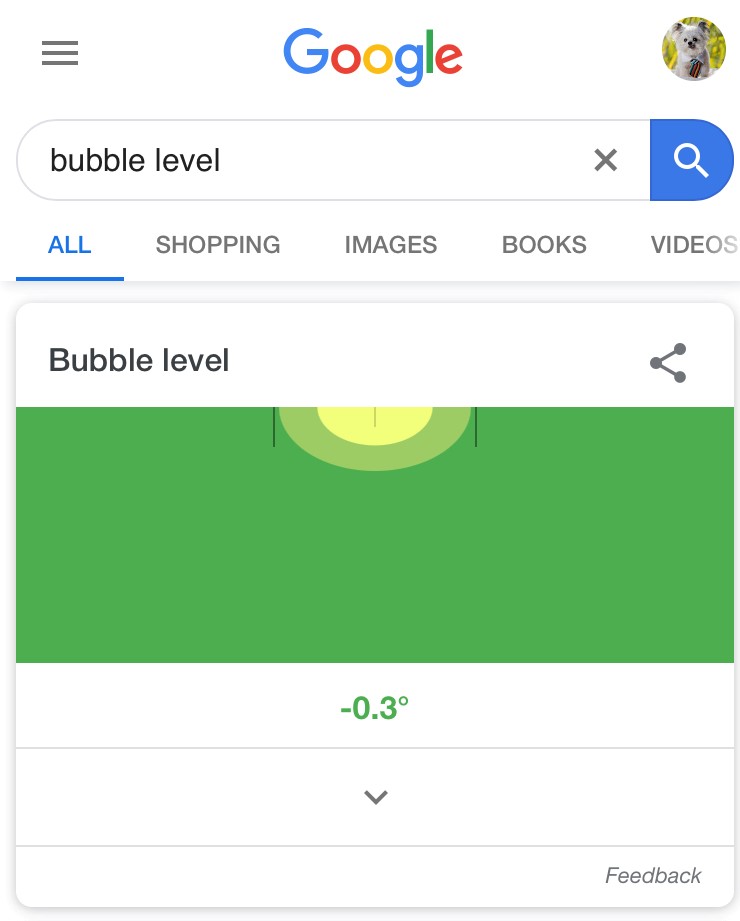 bubble level tool on mobile search