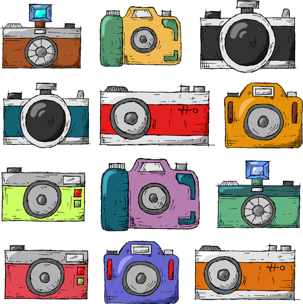 illustration of cameras