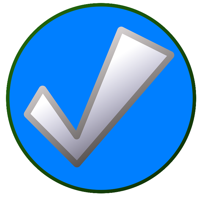 checkmark with blue circle