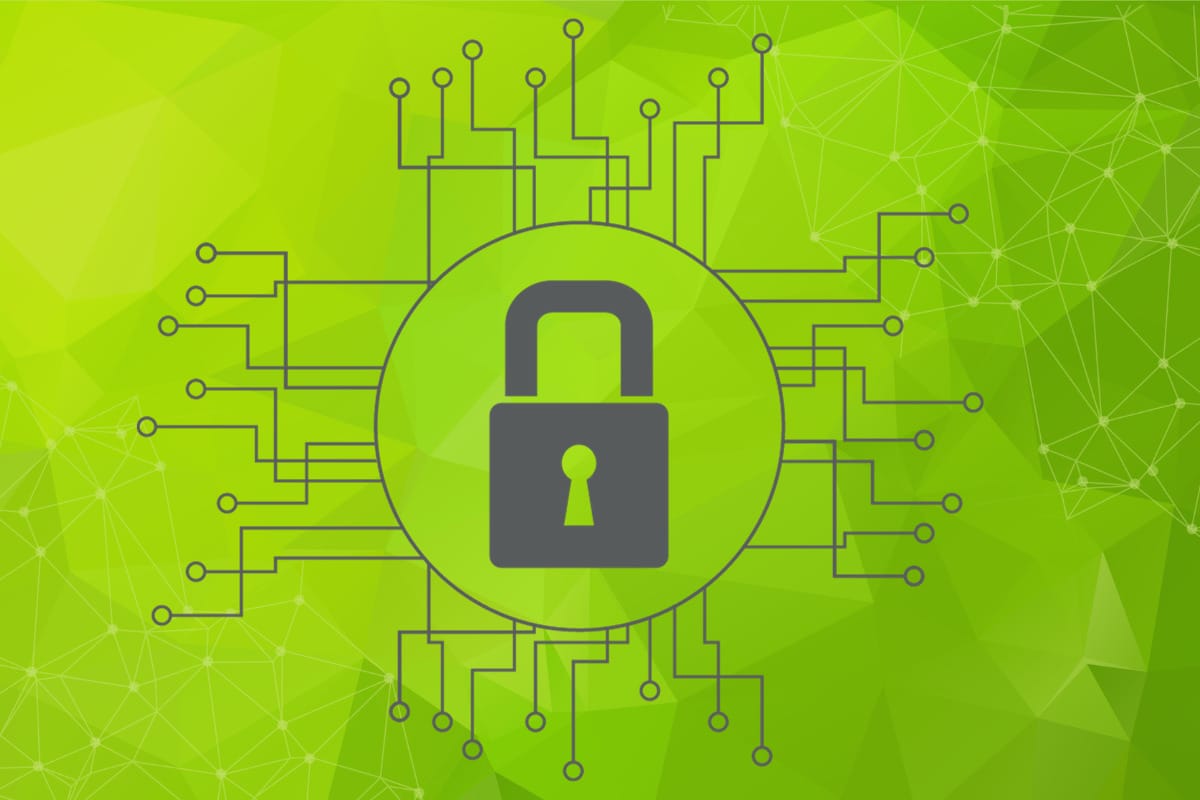 lock graphic on a green background.