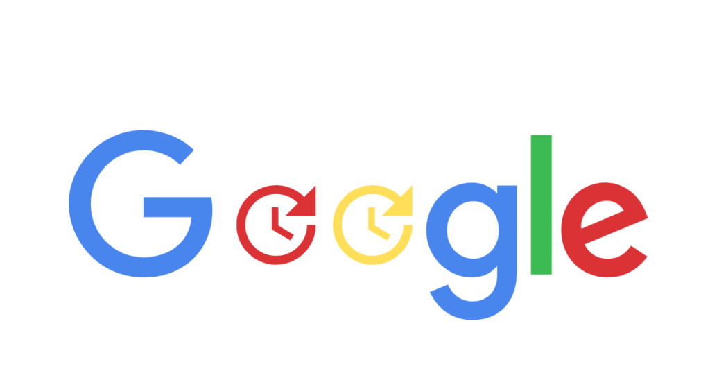 google logo with two update icons instead of Os
