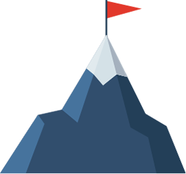 illustration of a mountain summit with a flag on top