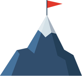 illustration of a mountain summit with a flag on top