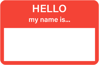 hello my name is... nametag
