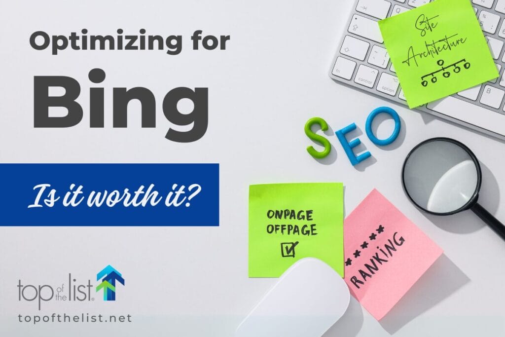 optimizing for bing cover image with sticky notes on a desk