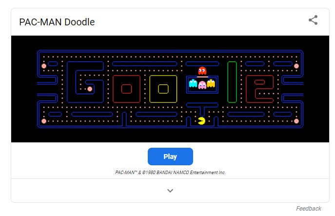 Pac-Man on Google