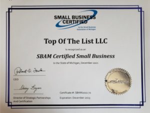 SBAM Certificate