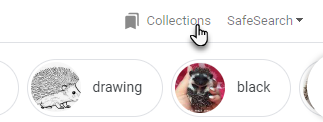 collection buttons on google image search page