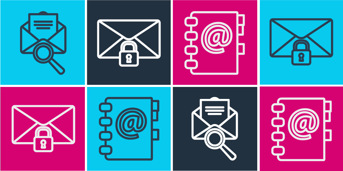 a vector illustration showcasing a set of email icons, featuring a collection of symbols representing email