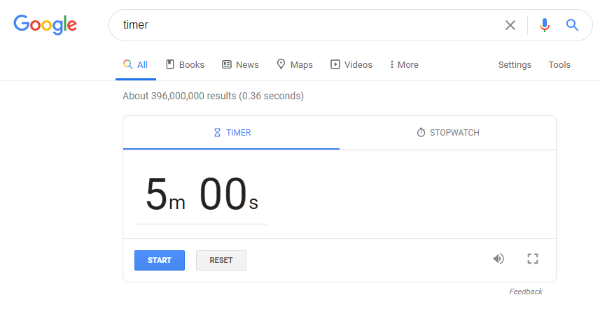 google search timer tool